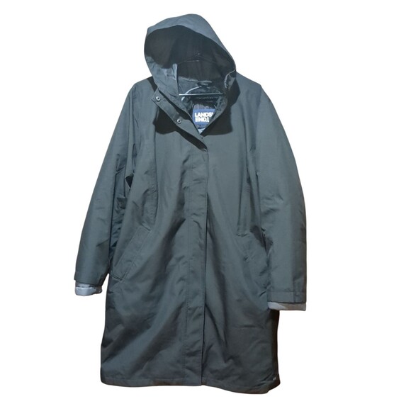 Land's End Hooded Insulated 3 in 1 Primaloft Parka Women's 1X  16W-18W.  Black - Picture 7 of 9
